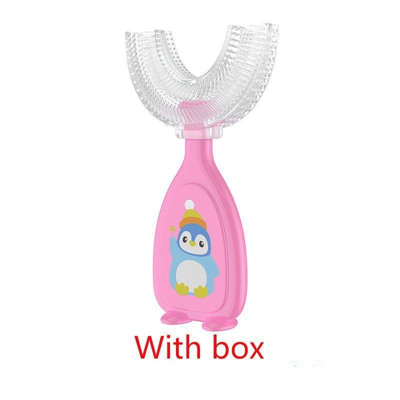 U Children Shaped Silicone Toothbrush Kid Baby Infant Oral Cleaning Manual