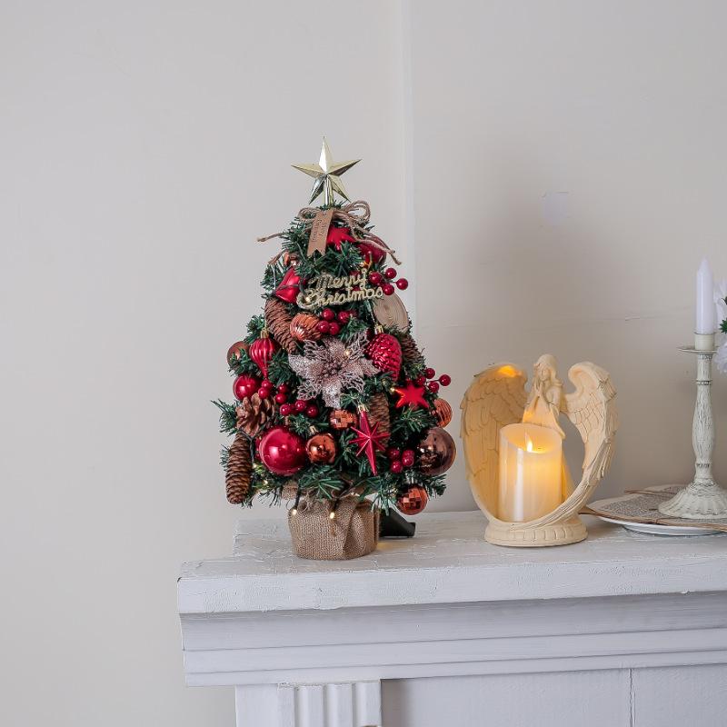 JC Mini Christmas Tree Lights PVC Material Home Decorations Dining Table Countertop Display Corporate Holiday Atmosphere