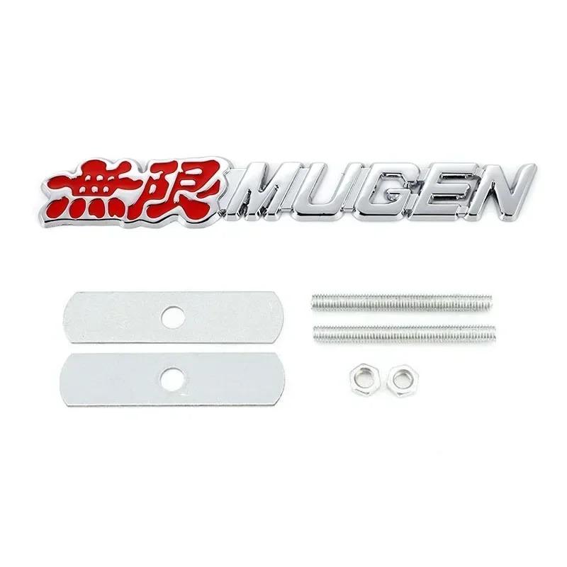 3D Metal Mugen Letters Car Front Grille Badge Rear Trunk Emblem Sticker For Honda Civic CRV H-RV City CRZ Fit Spirior