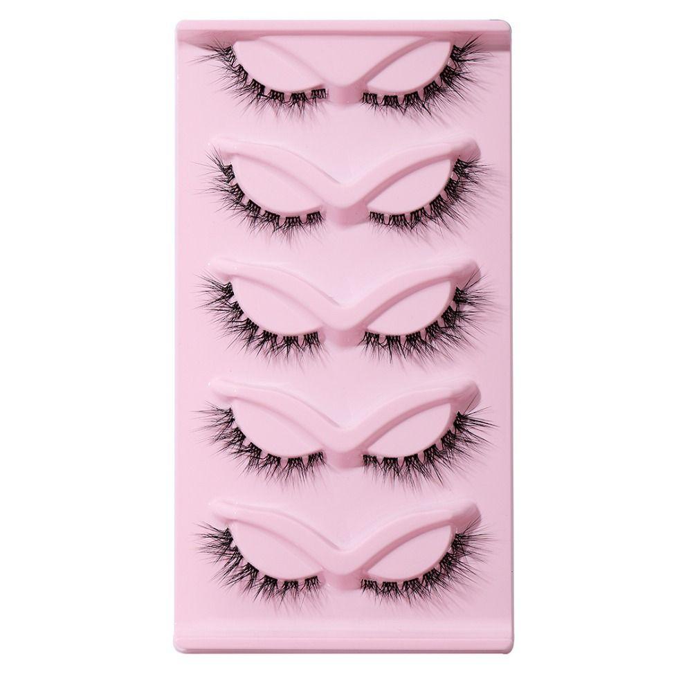5 párů očního ocasu prodlužující falešné řasy pro kočičí oko 3D nástroje pro make-up umělých norkových řas