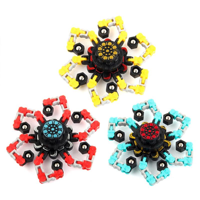 Deformable Stress Relief Toy Fingertip  Spinner Toy Transformable Creative Mechanical Gyro Toy For