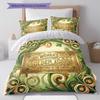 ChocolateFactory Pattern Bedding Quilt Set Quilt Cover Pillowcase Home Decoration Birthday Gift (1 * duvet cover + 2 * pillowcase, without core)