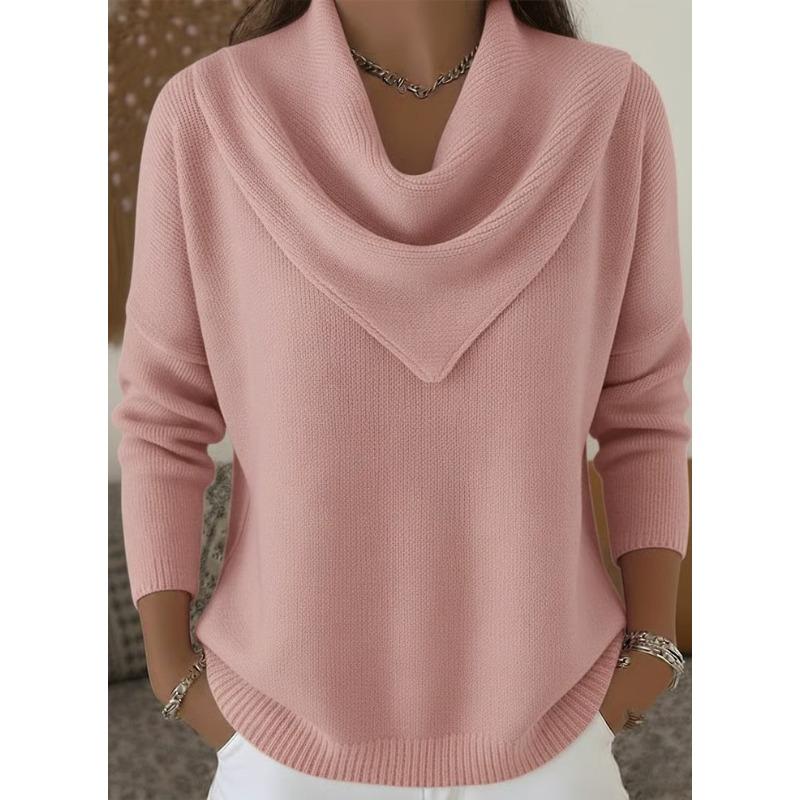 Nouveaux hauts et pulls unis à manches longues pour femmes pour l'automne et l'hiver