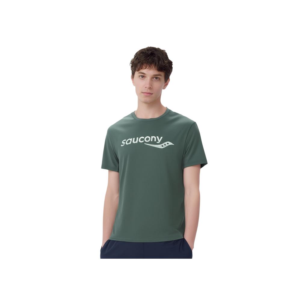 SAUCONY Running Training Series Round Neck Fashion Soft Versatile Short Sleeve T-Shirt Unisex Tops Peacock-Green SA2259ST03T-GE171