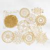 10Sheet Gold-Foil Lace Hollow-Out Material Paper, Exquisite Lace Patterns with Gold Foil for Hand Account, Scrapbook DIY Crafts