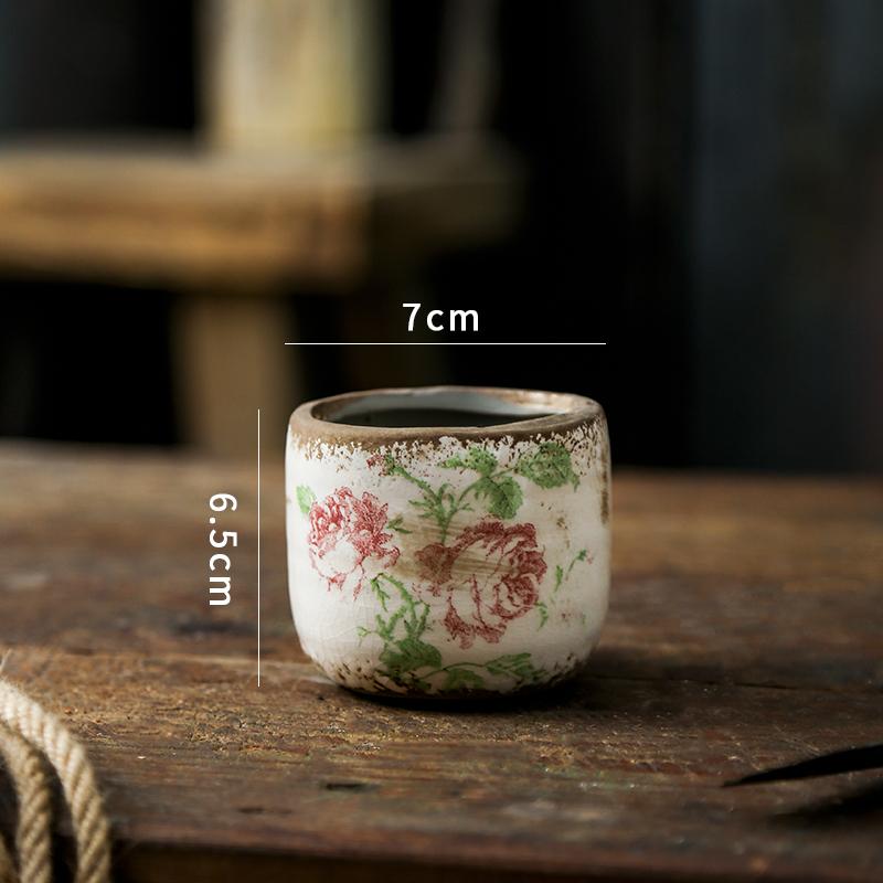 

Ваза керамическая ретро розовая роза цветочный горшок садовый цветок зеленое растение суккулент скандинавский гидропонный сосуд настольное украшение 1 шт.