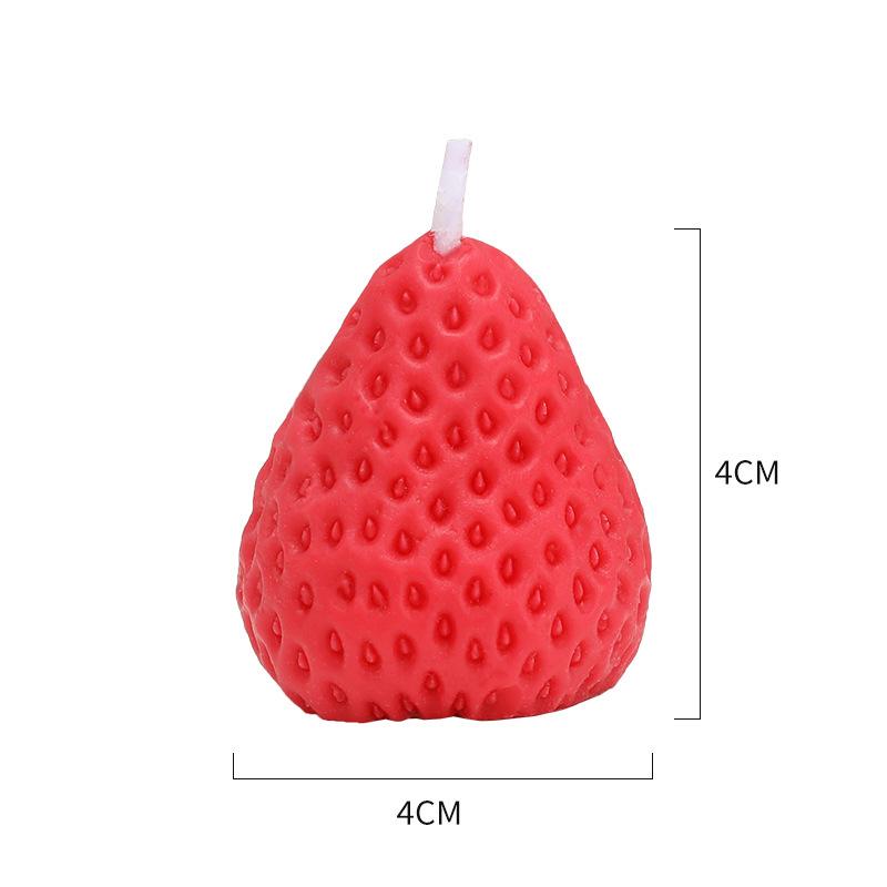 4pcs Strawberry-Shaped Miniature Scented Candles Realistic Fruit-Scented Aromatherapy Candles Perfect As a Trendy Photo Prop