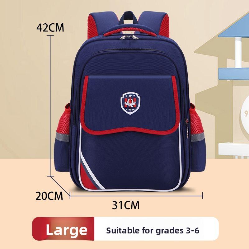 Primary School Students British Style School Bag 1-6 Grade Waterproof Ridge Protection Luminous Large Capacity Simple Backpack