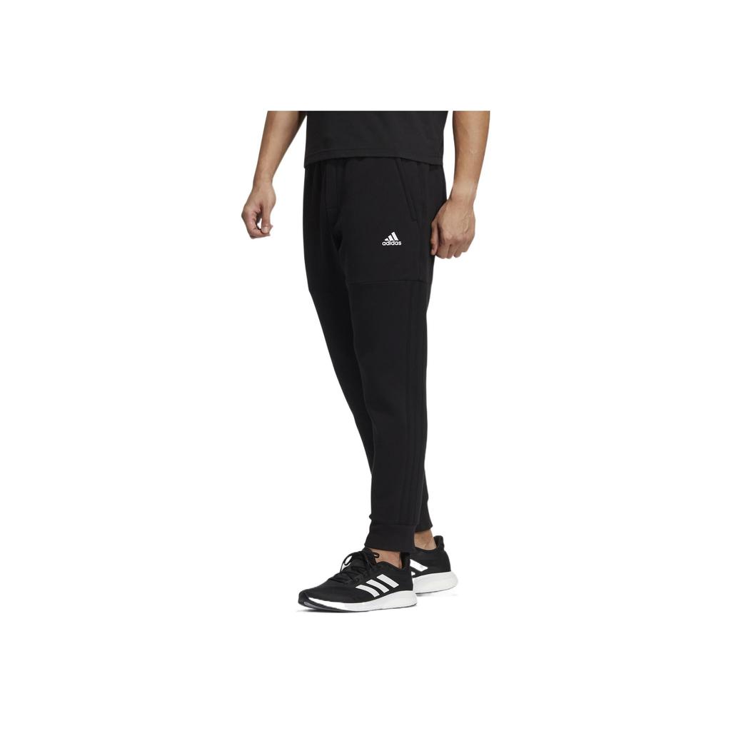 Adidas Solid Knit Jogger Pants Men Bottoms Black HE7444