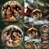 Acrylic Three Dimensional Vintage Christmas Jesus Nativity Car Hanging Ornament