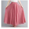 QICED Forest Girl's Artistic Plus-size Cotton and Linen Skirt, Elastic Waist A-line Skirt, Long Solid Color Ethnic Style Large Skirt, 24 Colors