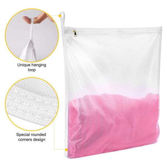 2Pcs/Set Protect Clothing Multi-functional Convenient Fine Mesh Stocking Blouse Washing Mesh Laundry Bag Laundry Wash Bag