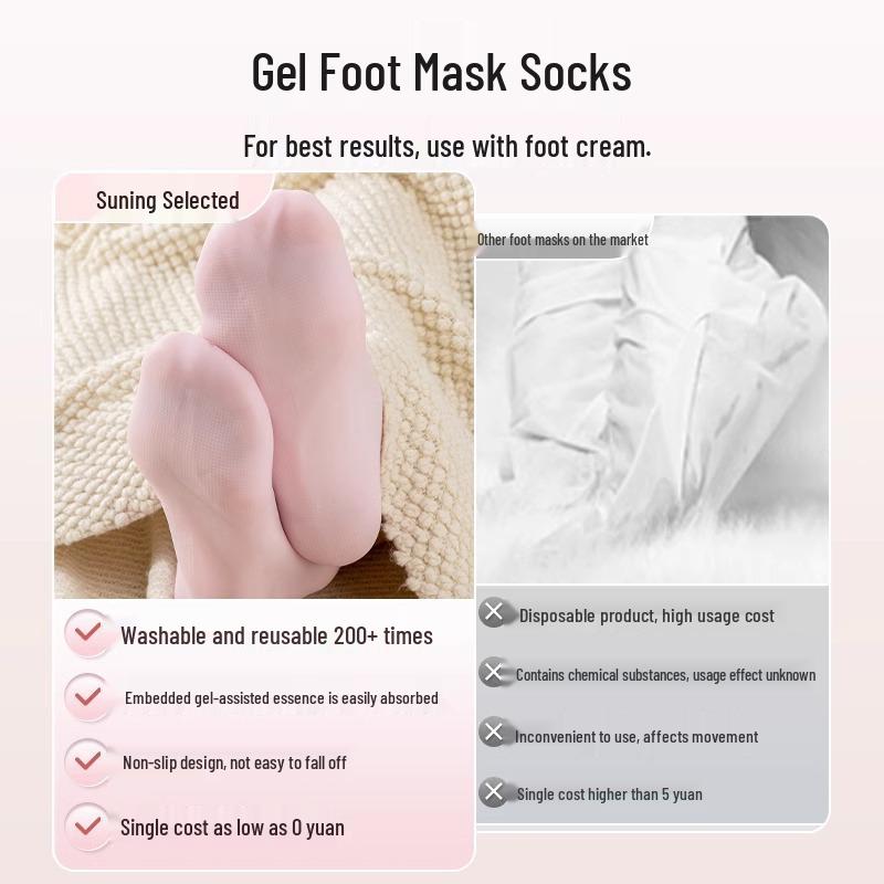 Soft Silicone Heel Protection Socks - Moisturizing Anti-Cracking Foot Cover for Women