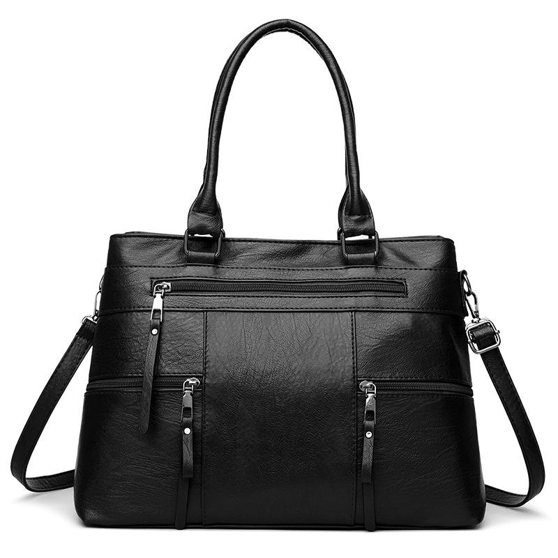 Large Capacity Textured Handbag, New Soft Leather Commuting Shoulder Bag, Crossbody Bag, High-end Tote Bag