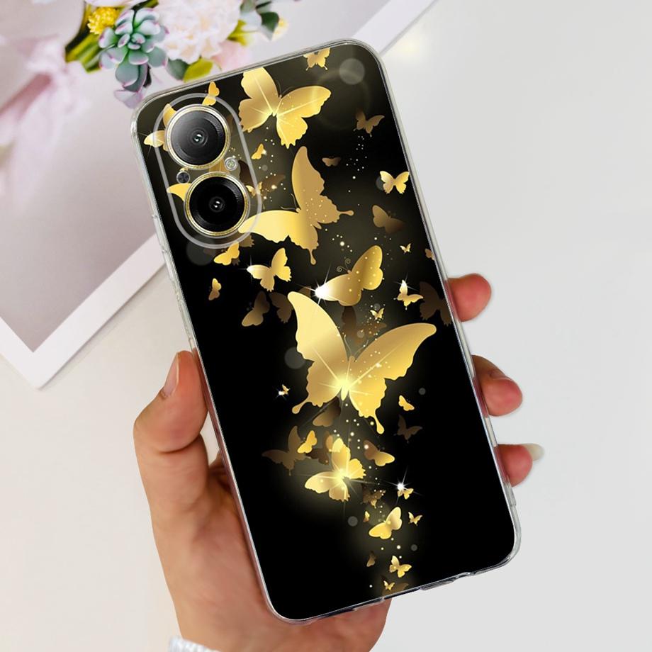 Weiche TPU-Stoßstange Hüllen für Realme C67 4G RMX3890 Rückabdeckung Dünnes Klares Silikon Handyhülle Damen Mode Malerei Funda C 67 4G