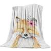 Flannel Blanket for Bed Cartoon Forest Animal Tree Fox Bear Rabbit Kids Throw Blanket Portable Super Soft Blanket Warm King Size