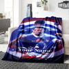 Mbappé Customize Text Blanket Gift Personalized Blanket Comfortable Versatile for Chair Seaside Living Room Bed Four Seasons Multipurpose