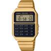 Vintage Series 8-Digit Calculator Function Digital Wristwatch CA-500WEG-1A Unisex Metal Band Gold