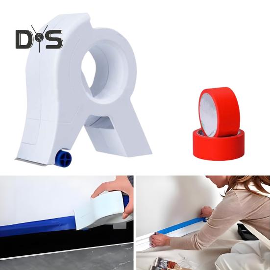 Maler-Klebebandapplikator mit 1 Klebeband, Fenster, Türrahmen, Zierleisten, Abdeckbandspender, Maler- und Verpackungsbandschneider, tragbarer Etikettenbandschneider