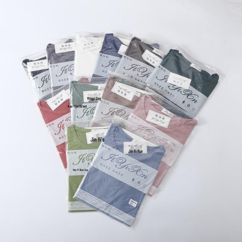 Damen Übergröße V-Ausschnitt Kurzarm Modal T-Shirt für Frühling/Sommer