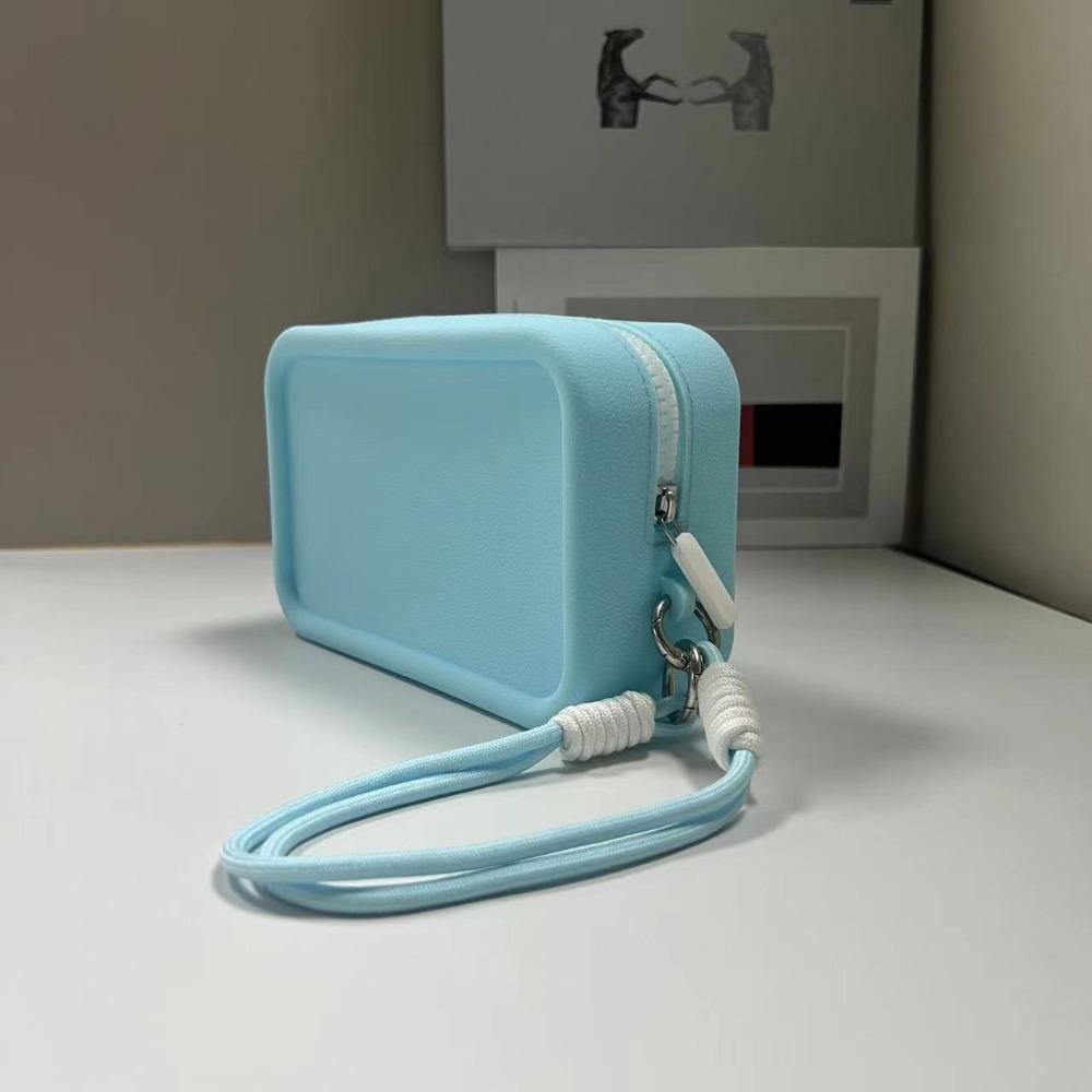 Reißverschluss Geldbörse Einfarbig Kosmetiktasche Fashion Square Brieftasche Kopfhörer