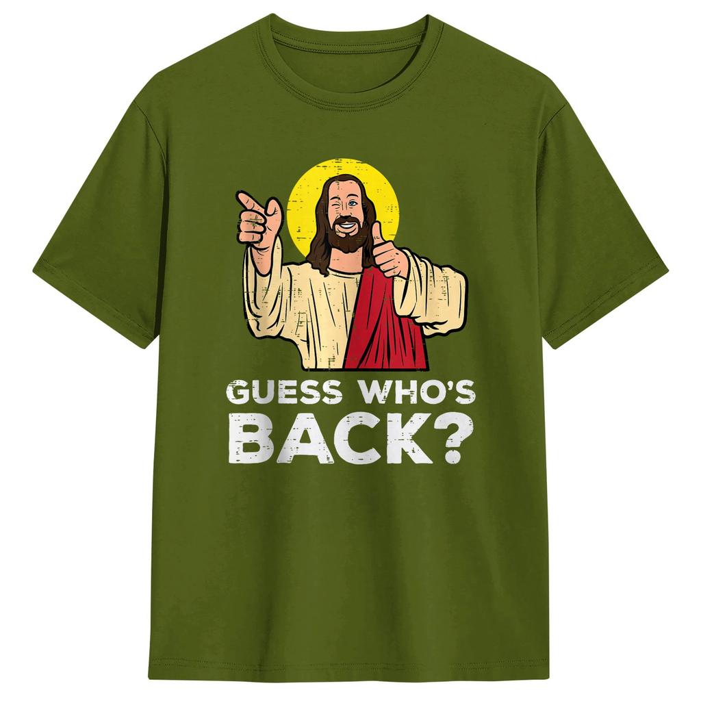 Easter Guess Whos Back Jesus Funny Religious TShirt Summer Trending TShirts Men Cotton O Neck 4XL 5XL Clothing Streetwear Tops