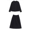 Woman's Office Suit Pullover Long Sleeve Shirt + Skirt 2 Piece Set