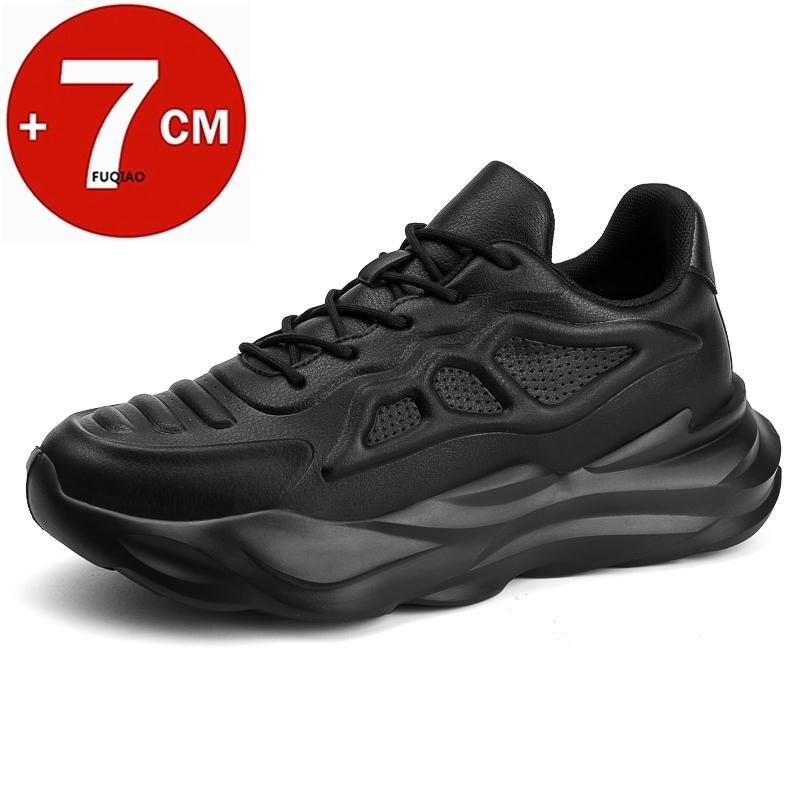 Fashion New Men's Breathable Sneakers Elevator Shoes Invisible Inner Height Increasing 7CM Summer Tennis Men Sports Shoes Heighten Shoes