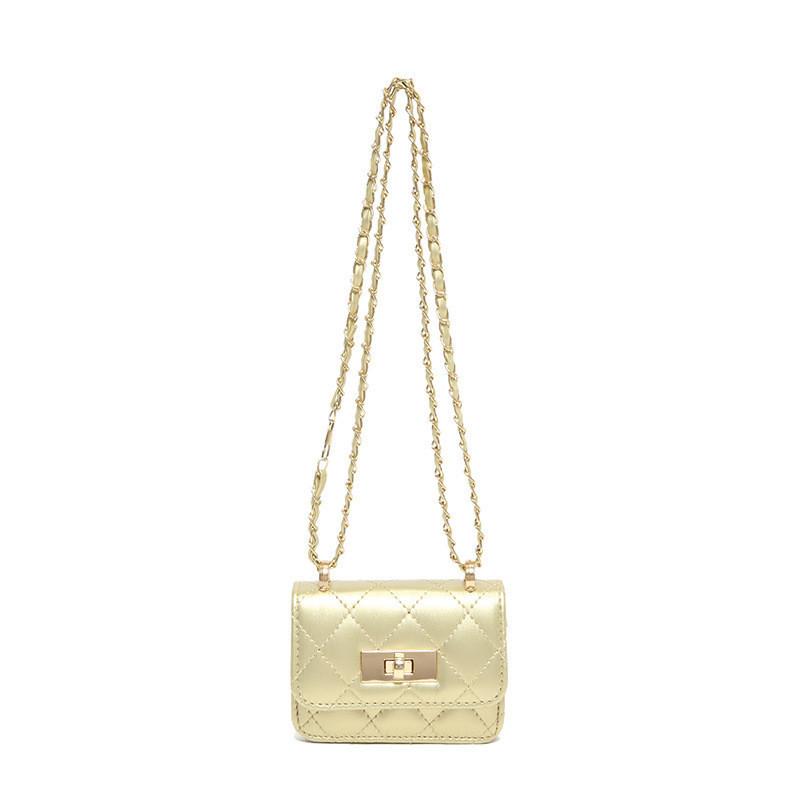 Trendy Mini Crossbody Bag With Fashionable Chain Strap In Versatile Colors золотой