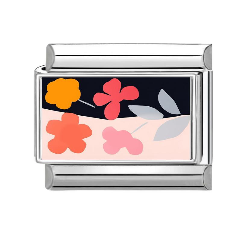 Trendy Colorful Flowers Butterfly Eye Orange Sun Italian Charm Bracelet Link Fit 9MM Stainless Steel DIY Making Beads Jewelry
