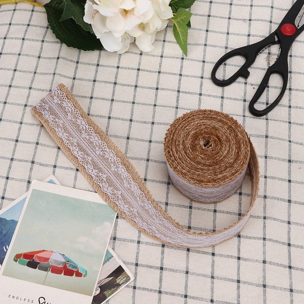 2 Rollen 5m Schönes Leinen Spitzenband Rolle Band Zuhause Weihnachten Hochzeit DIY Zubehör
