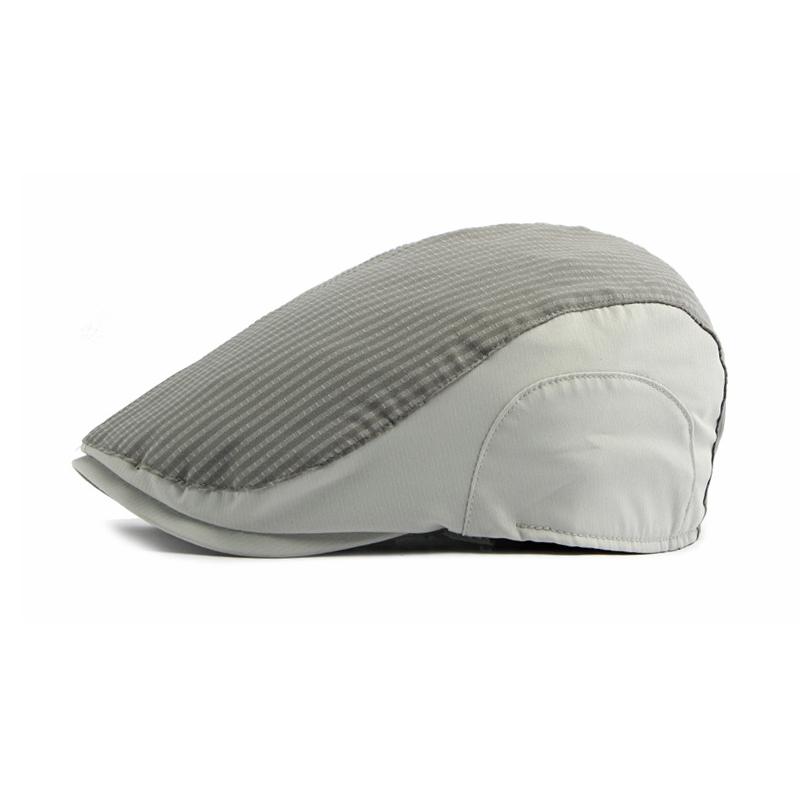Spring Summer Thin Men's Forward Cap Quick-Drying Breathable Striped Newsboy Cap Retro Beret