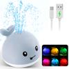 Upgraded Baby Rechargeable Bath Toy with Waterproof Light Up Whale Spray Water Bathtub for Toddlers Kids Pool Bathroom Toys