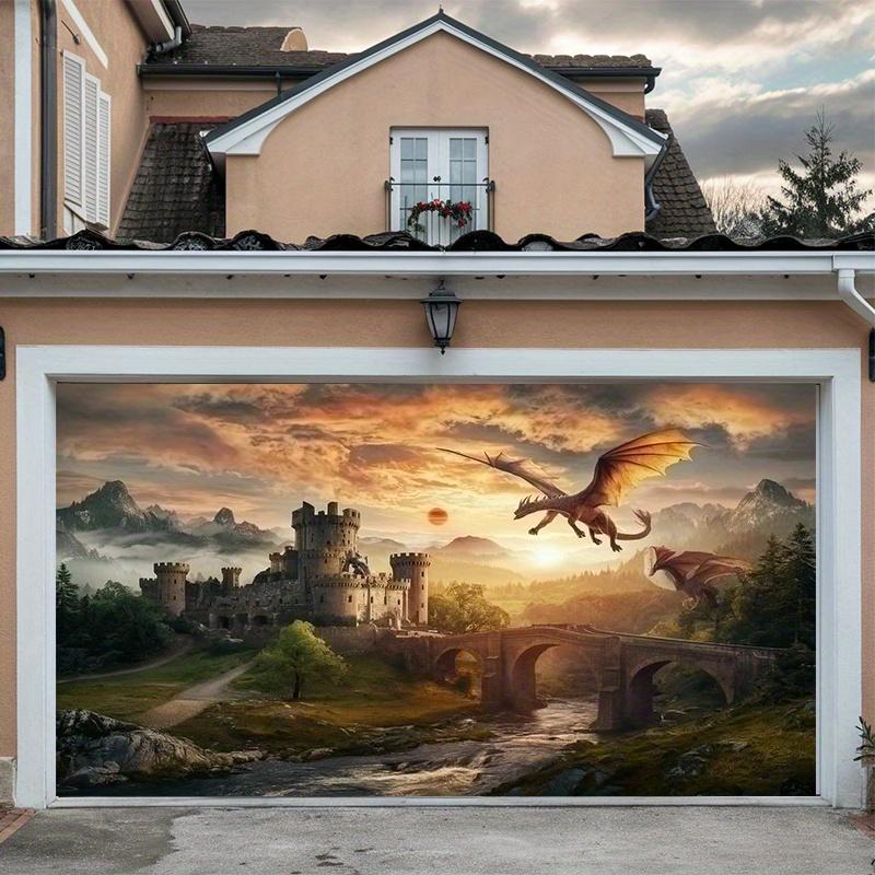 1Pcs Medieval Castle Giant Dragon Decoration Background Backdrop For Photo Studio Photo Booth Party