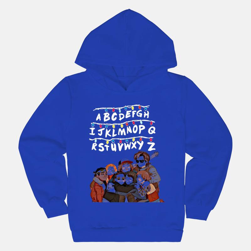 Stranger Thing Printed Children's Hooded Sweatshirt Spring and Autumn Top