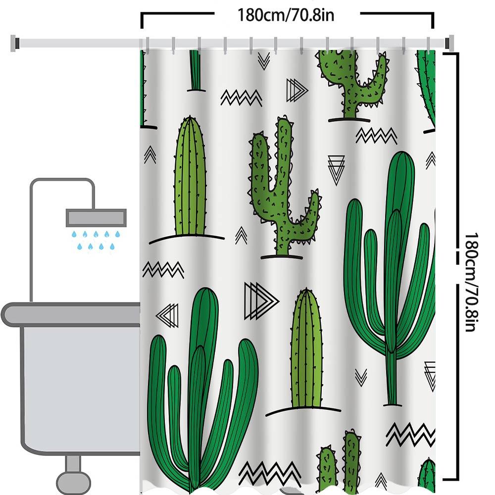 Plant Cactus Bathroom  Shower Curtain Dwarf Waterproof Fabric Bathroom Curtain With 12 Hooks Sunflower Home Deco Free Ship