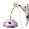 Plastic Cat Leaking Food Ball Detachable with Spring Rod Cat Turntable Toy Interactive Cat Track Balls Toy