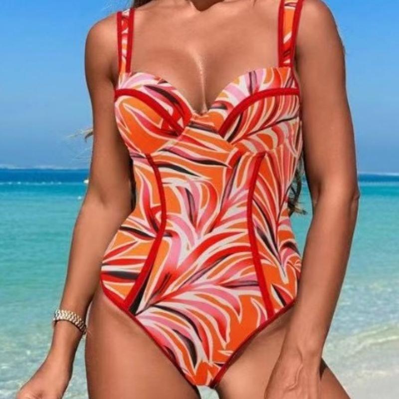 

Women’s High-Waist Monokini Bathing Suit One-Piece Swimsuit, Modest Tummy-Control Slimming Beach Swimwear XL червоний