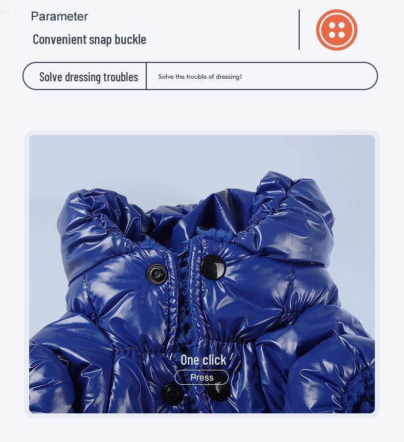 Warme Baumwoll-Hunde- und Katzenkleidung für Herbst/Winter - Vierbeiniges Design mit Schnalle für kleine Rassen wie Teddy, Bichon und Pomeranian