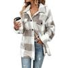 Women's Elegant Plaid Fuzzy Jacket for Fall Winter - Cozy Stylish Outerwear