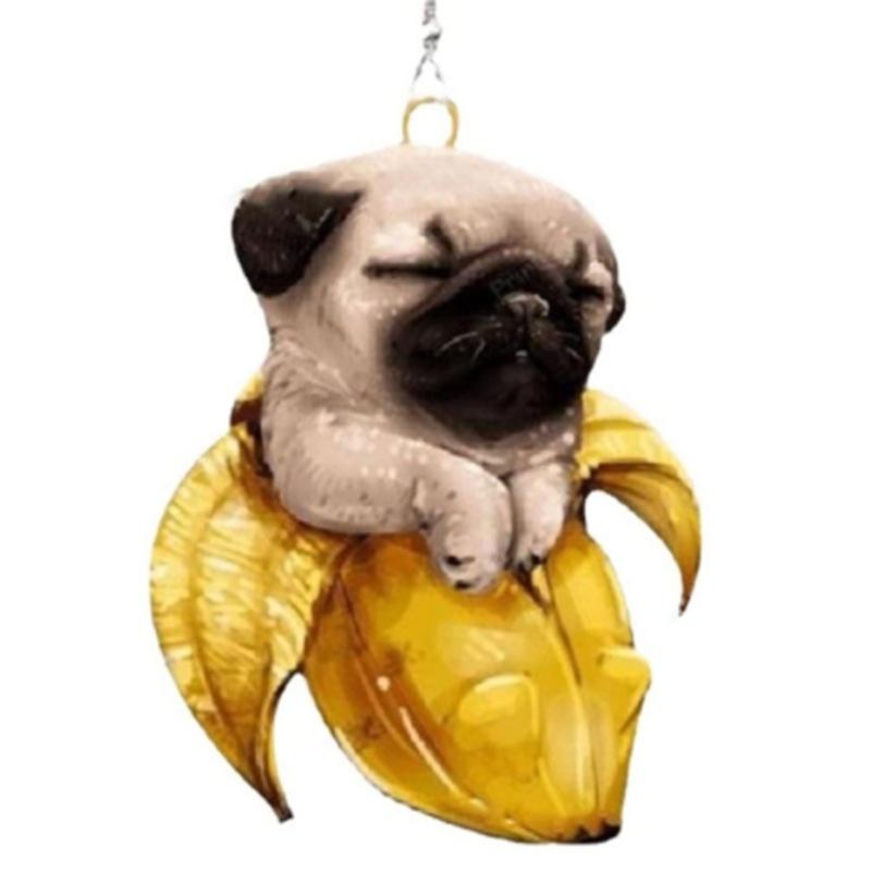 

Dog Halloween Cat Flat Acrylic Car Hanging Pendant Ornament Home Decorations Style D