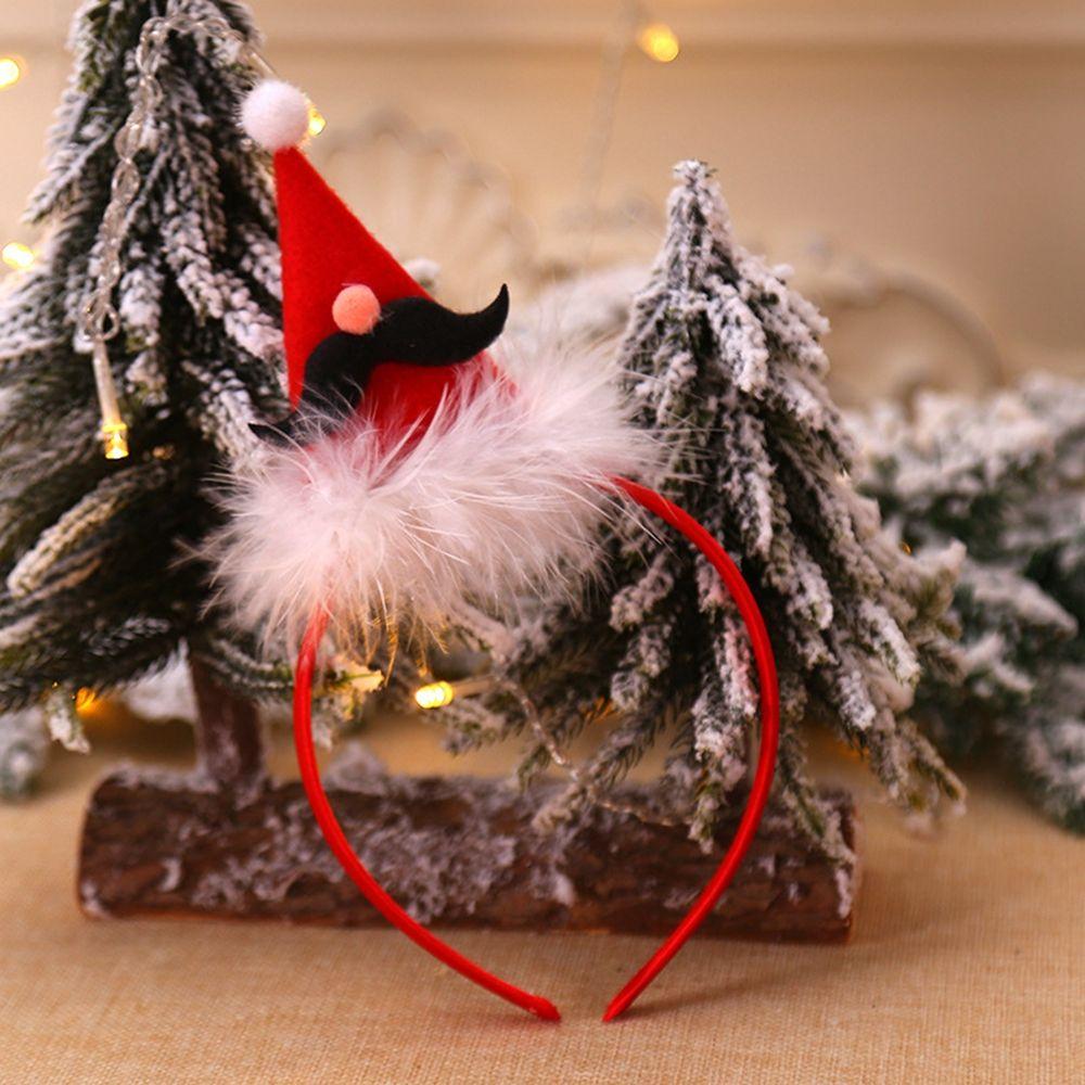 Dress Up Elk Bells Christmas Hair Band Antlers Headband Female Plush Hair Hoop Christmas Decoration