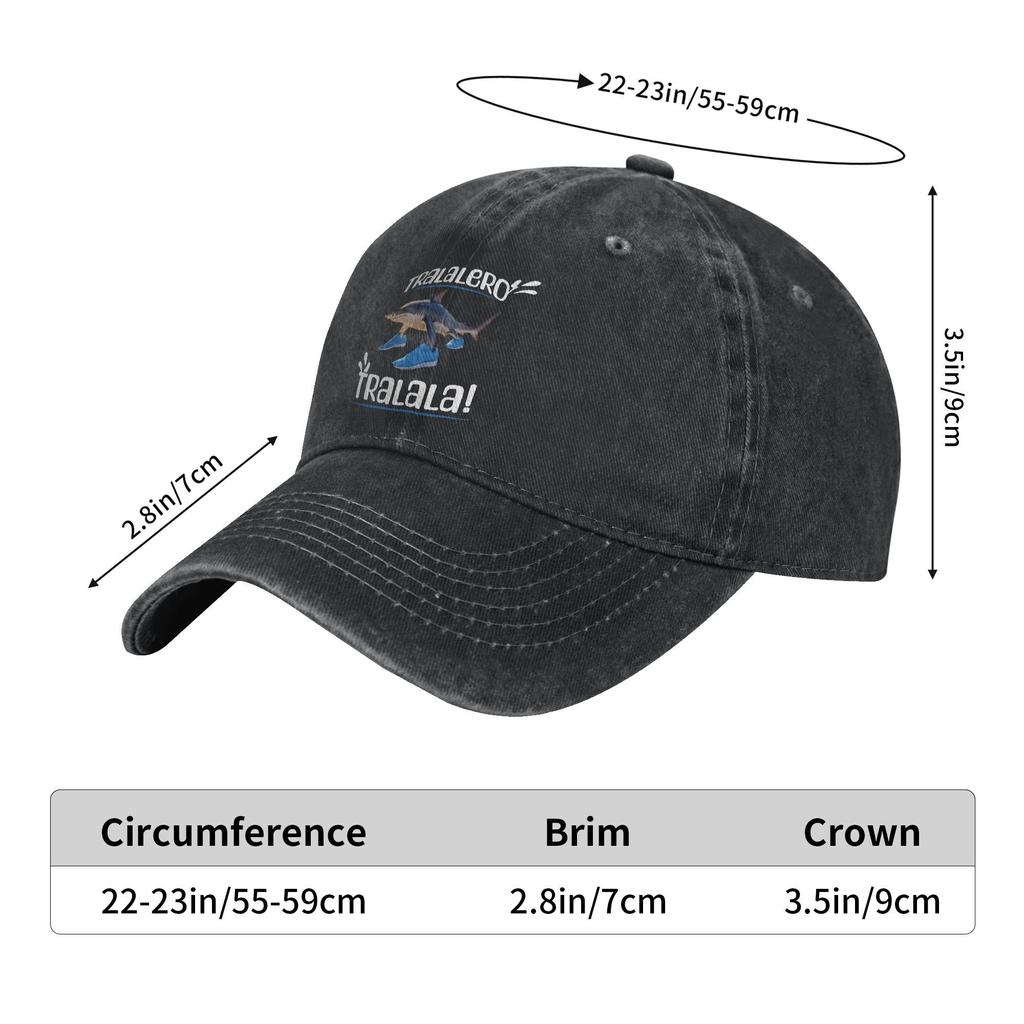 Vintage Tralalero Tralala Italian Brainrot Baseball Cap for Men Women Distressed Washed Snapback Hat  Outdoor Soft Hats Cap