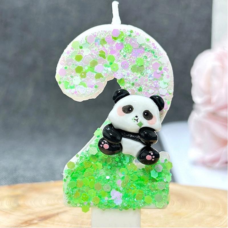 1PC Creative Digital Candles Cute Panda Birthday Cake Party Candle Party Atmosphere Candle Scene Decoration Suppliescor Number3