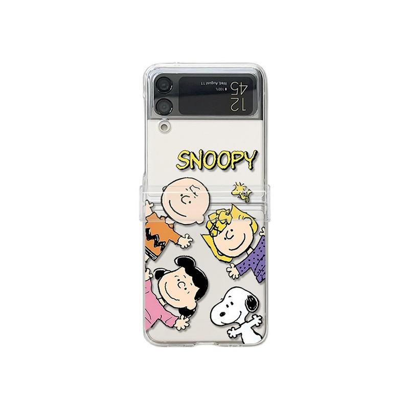

Funny Cartoon Cute Snoopy friend Charlie Brown Folding Phone Case For Samsung ZFlip 3 4 5 6 ZFlip7 Snoopy shockproof Back Cover ZFlip 7