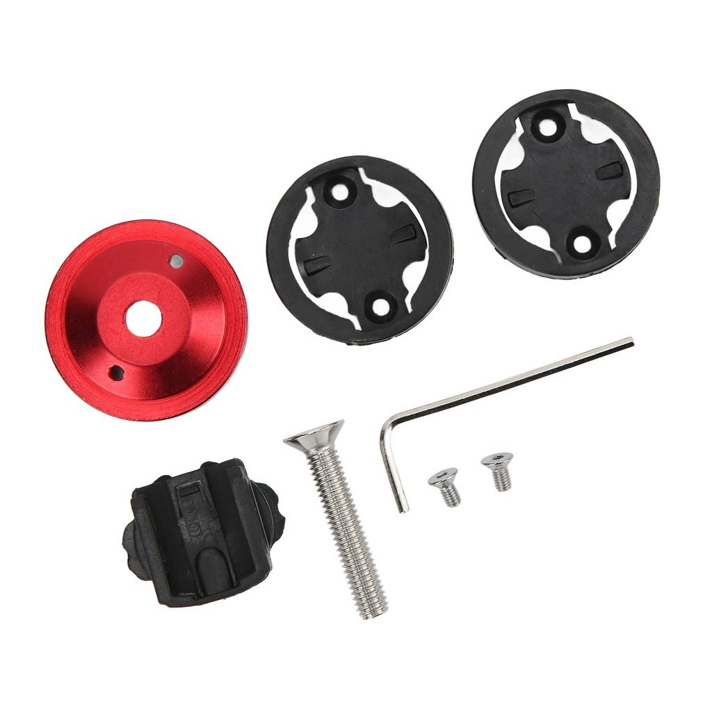 Bicycle Computer Mount CNC Anode 28.6mm Front Fork Diameter 304 Stainless Steel Screws Bike Stem Headset Cover Mount Red