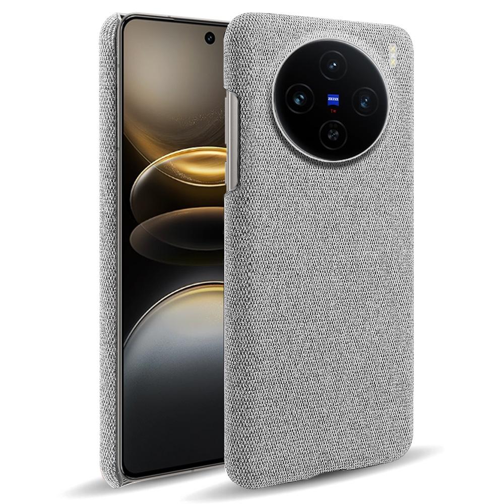 

Для vivo X100 5G Чехол Тканевая текстура Защитный чехол для телефона из ПК с защитой от царапин Light Grey