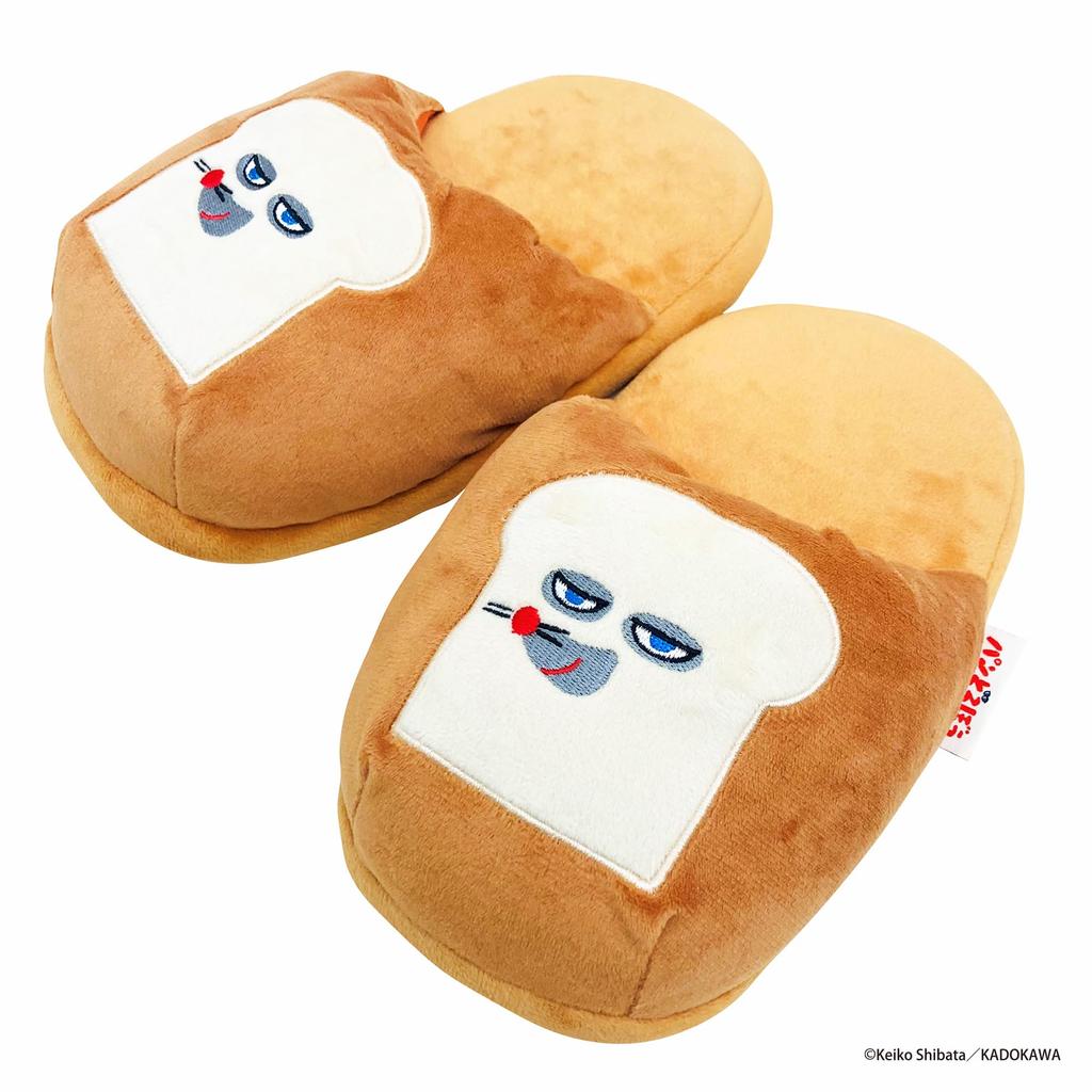 MORIPiLO Bread Thief Indoor Room Shoes Size Plush Cute Bread Thief Makura No Morishita Slippers, (Fluffy Knyac) 22.0-25.0cm, Unisex, Toy, Gift, Beige,