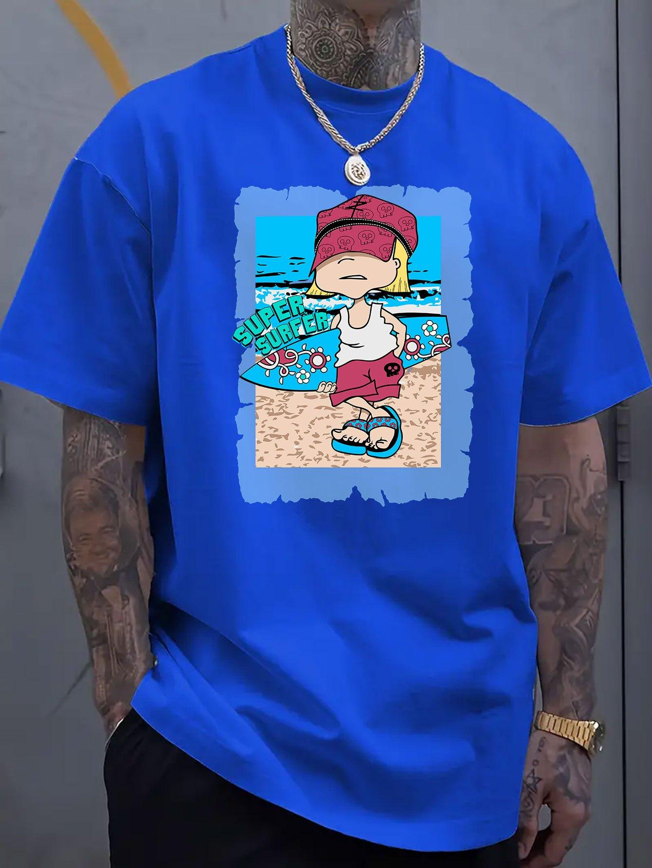 Смешная Мультяшная Графика Печатная Короткий Рукав Роскошная Хлопковая Футболка Лето Унисекс Мужчины Женщины Повседневная Свободная Модная Трендовая Одежда S