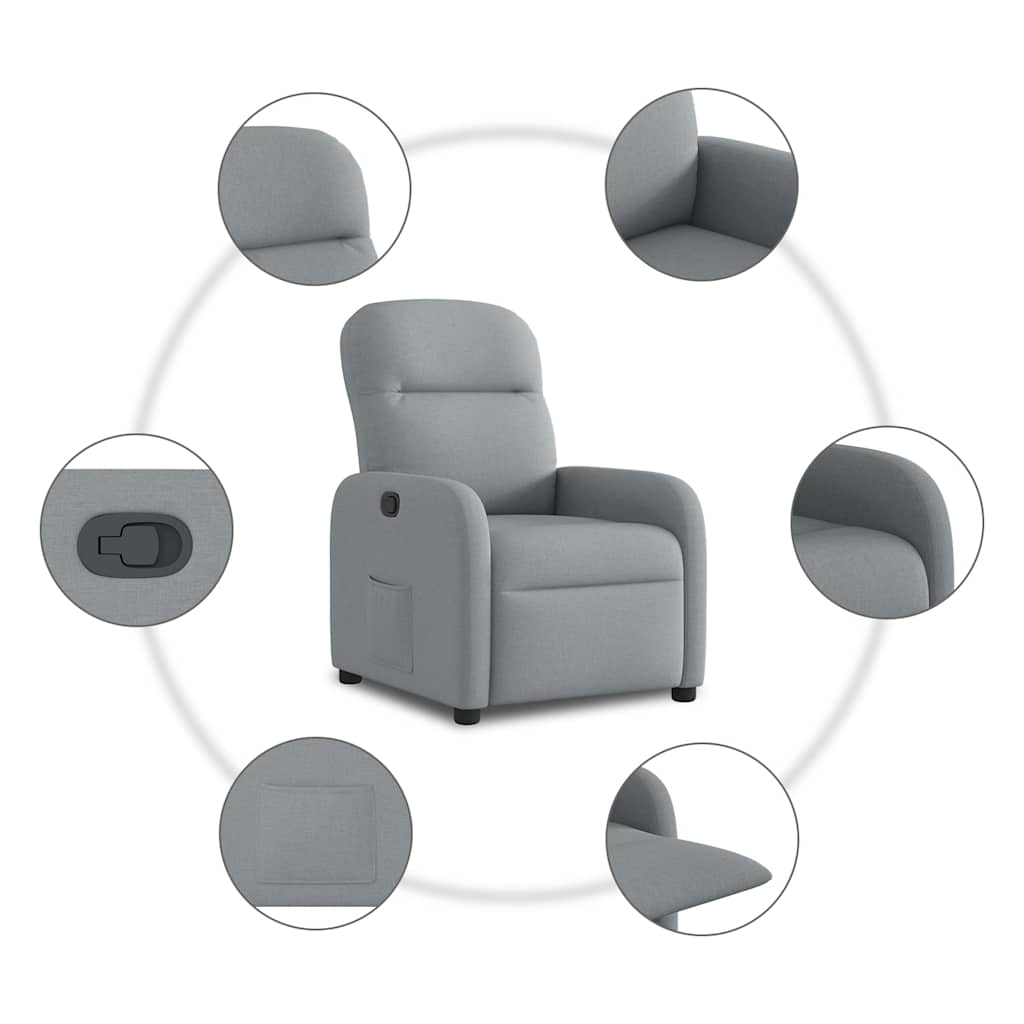 Relax Chair Light Grey Fabric